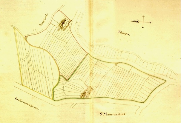 Kaart uit het gemeente archief van Tholen, uit 1807